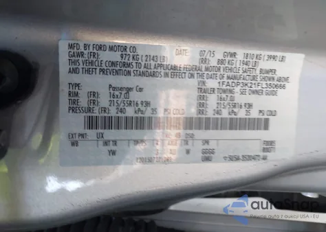 2015 Ford Focus Se z USA, uszkodzony, nr VIN 1FADP3K21FL350666